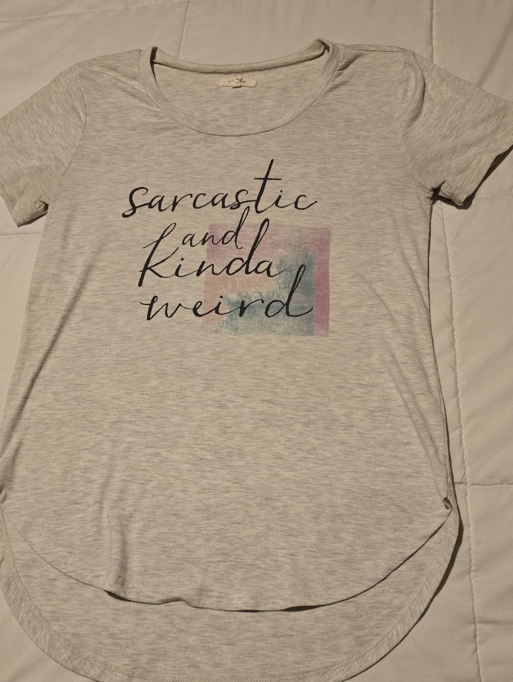 Maurices Light Gray 'Sarcastic and Kinda Weird' Short Sleeve Tee